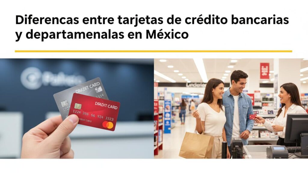 Diferencias entre tarjetas de crédito bancarias y departamentales en México